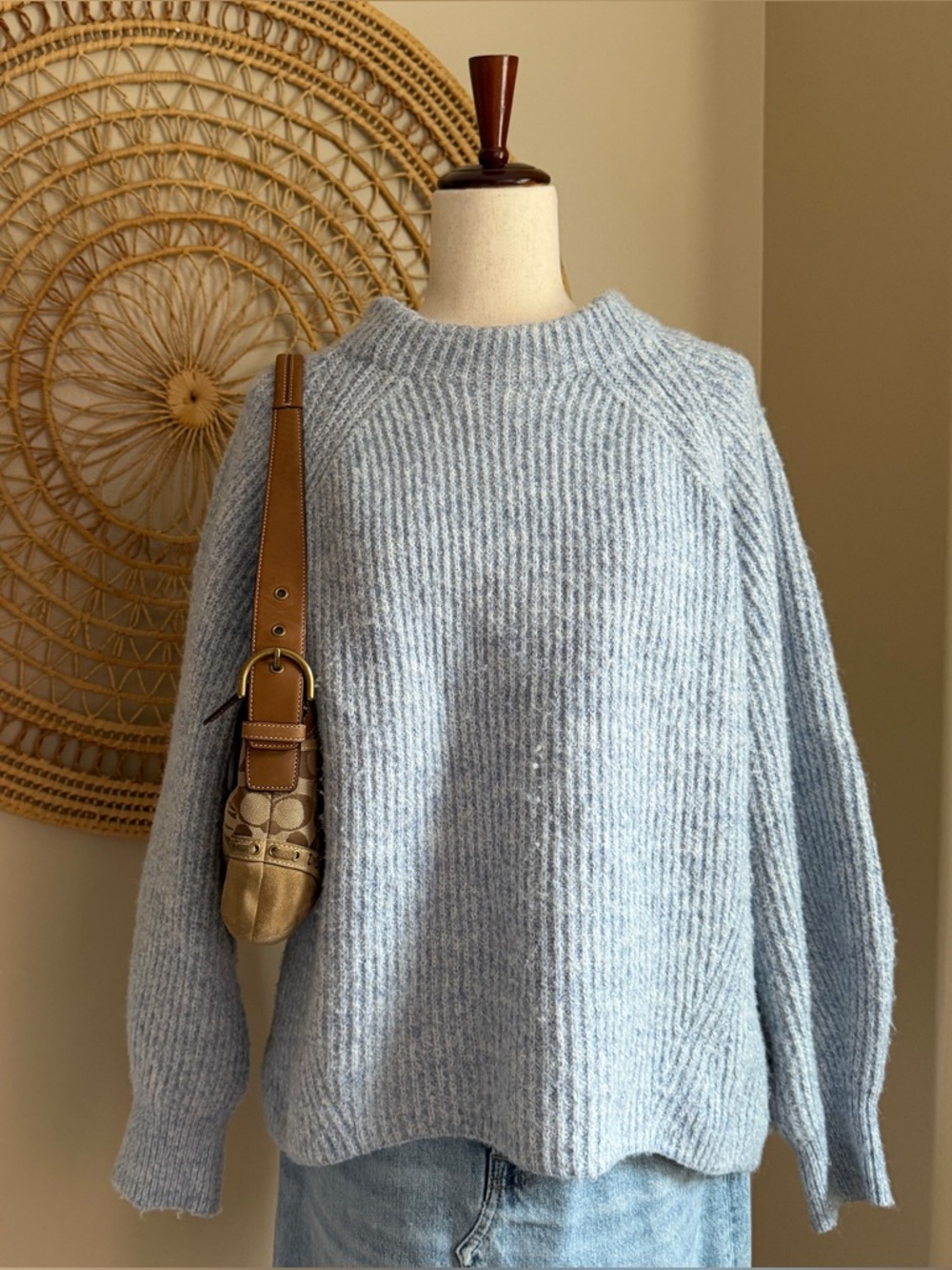 Global Work baby blue oversized sweater